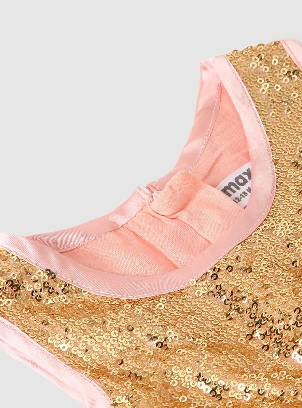 Girls Sequinned Fit and Flare Dress
