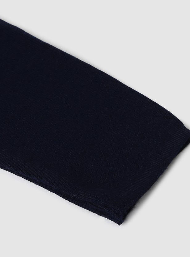 Girls Solid Elasticated Knit Leggings