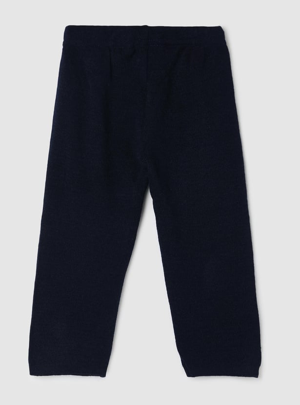 Girls Solid Elasticated Knit Leggings
