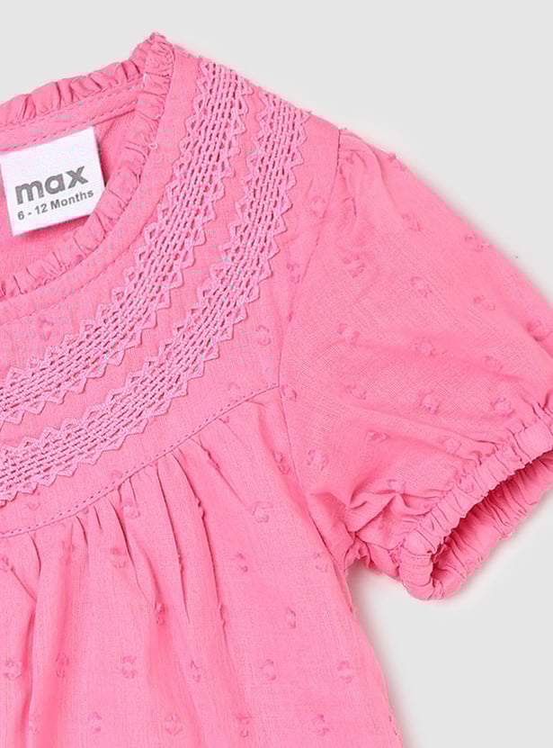 Buy Girls Dobby Woven Lace Top Online at just Rs. 349.0