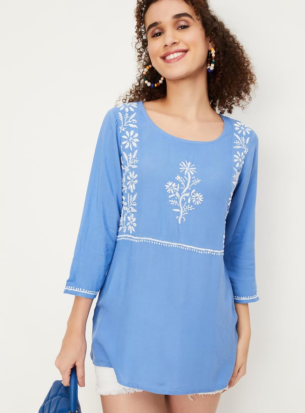 Women Chikankari Short Kurti