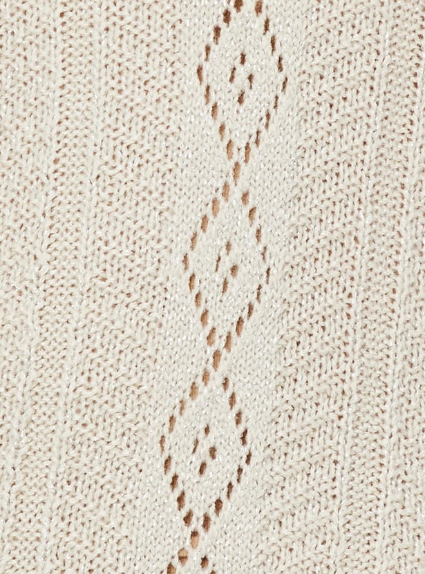 Women Pointelle Knit Sweater Dress