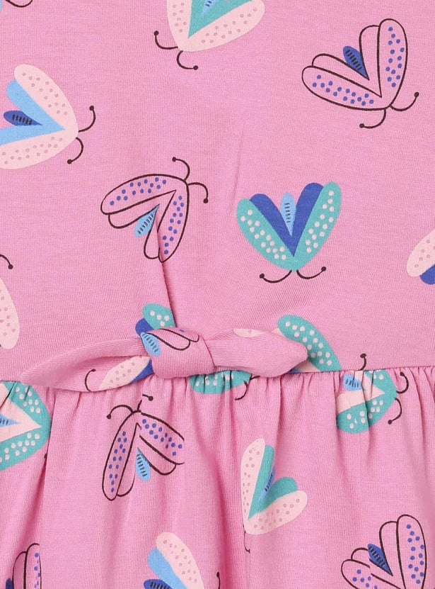Girls Printed Fit and Flare Dress