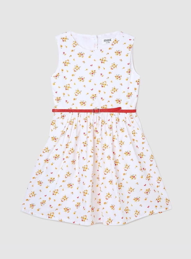 Girls Printed Fit and Flare Dress