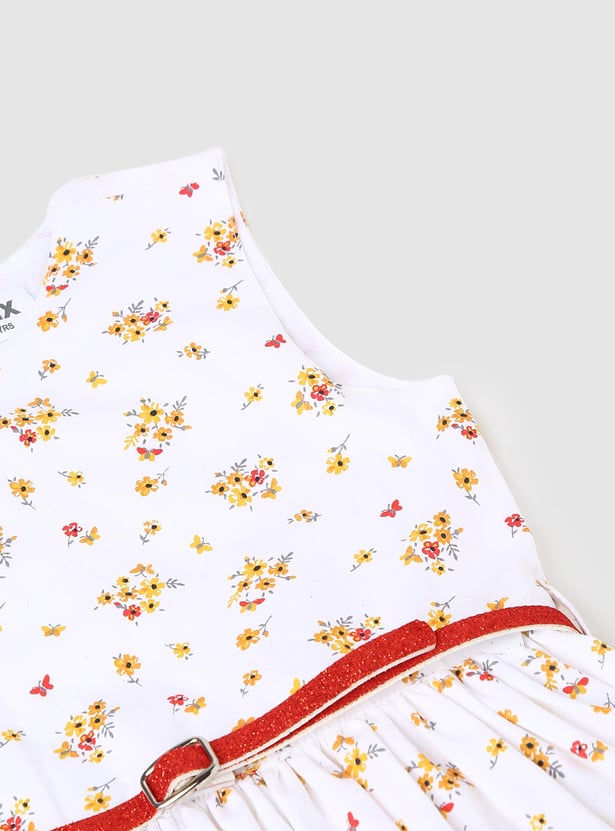 Girls Printed Fit and Flare Dress