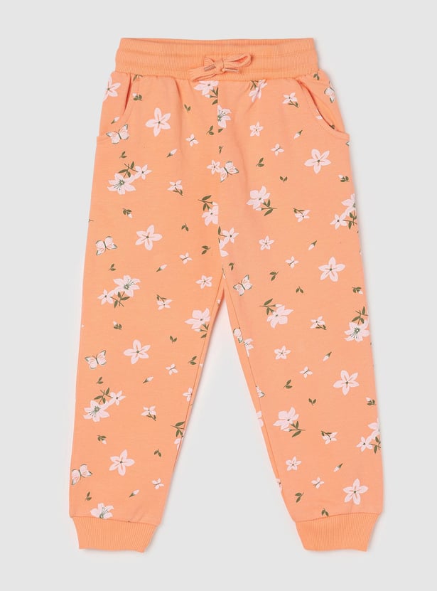 Girls Printed Cuffed Joggers