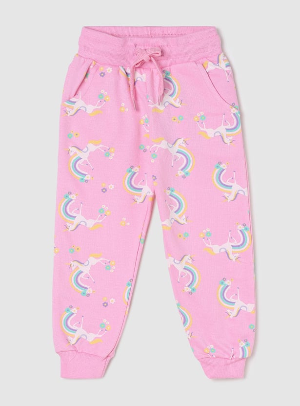 Girls Printed Cuffed Joggers