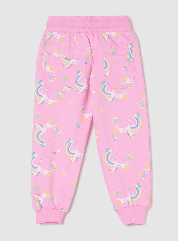 Girls Printed Cuffed Joggers