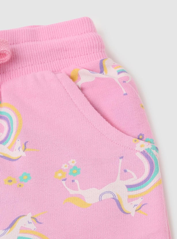 Girls Printed Cuffed Joggers