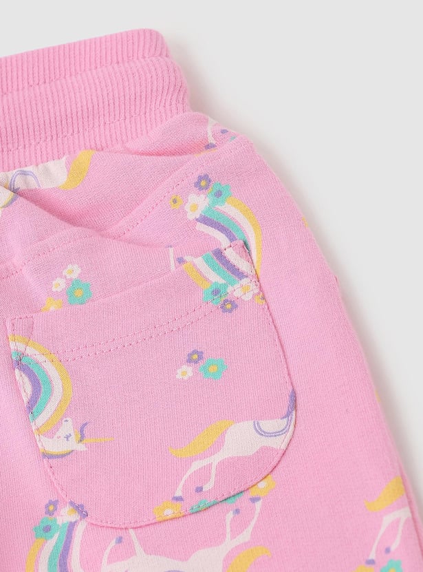 Girls Printed Cuffed Joggers