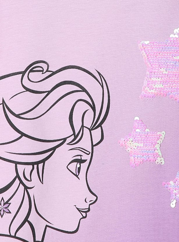 Girls Frozen Printed T-shirt
