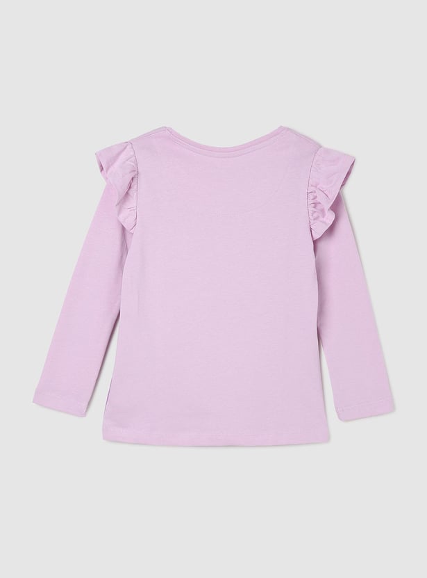 Girls Frozen Printed T-shirt