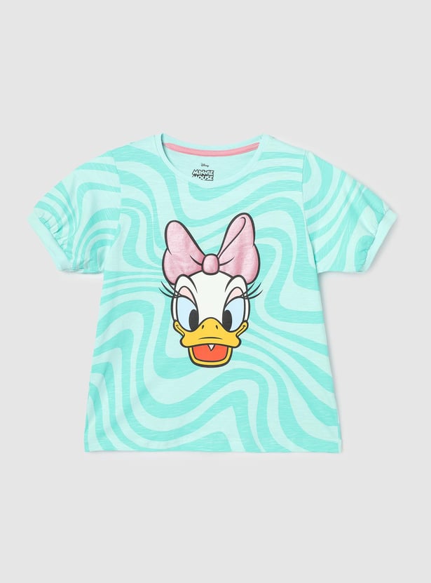 Girls Daisy Duck Printed T-shirt