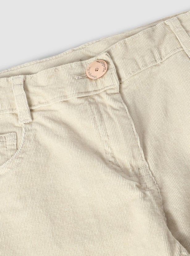 Girls Flat Front Corduroy Trousers