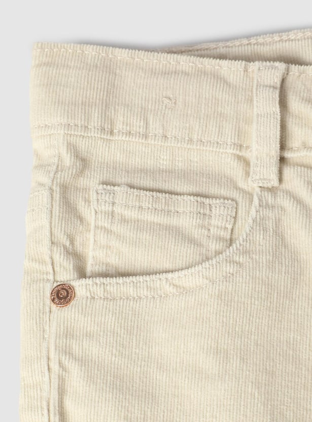 Girls Flat Front Corduroy Trousers