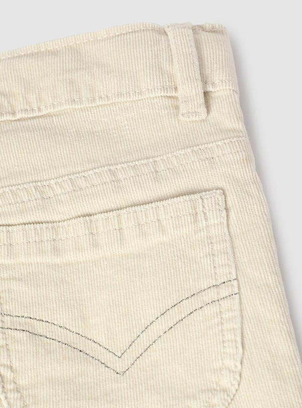 Girls Flat Front Corduroy Trousers