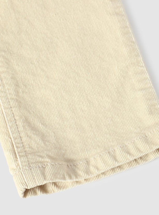 Girls Flat Front Corduroy Trousers