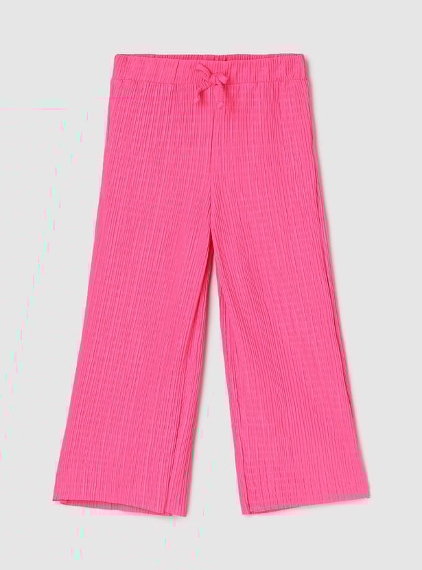 Girls Textured Elasticated Trousers
