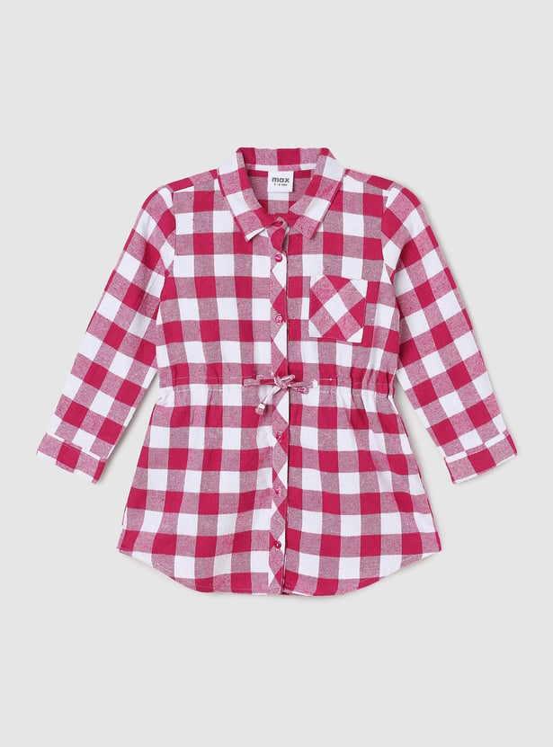 Girls Checked Shirt Dress