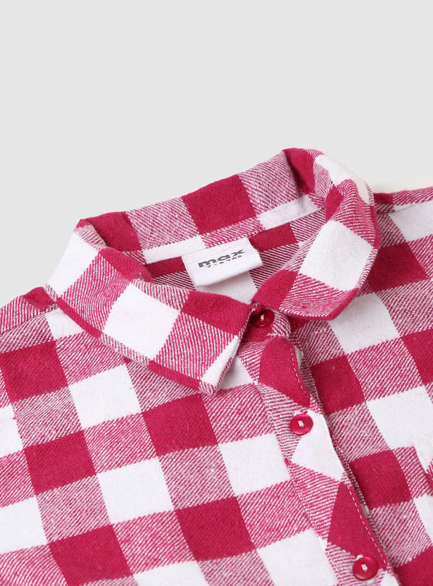 Girls Checked Shirt Dress