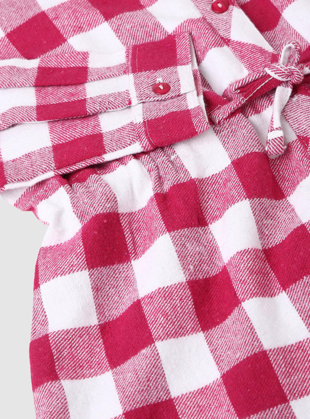 Girls Checked Shirt Dress