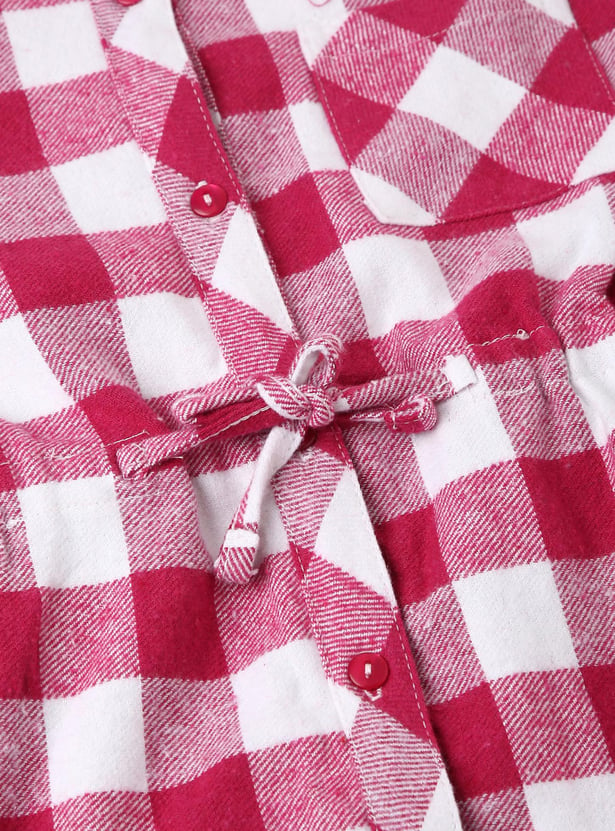 Girls Checked Shirt Dress