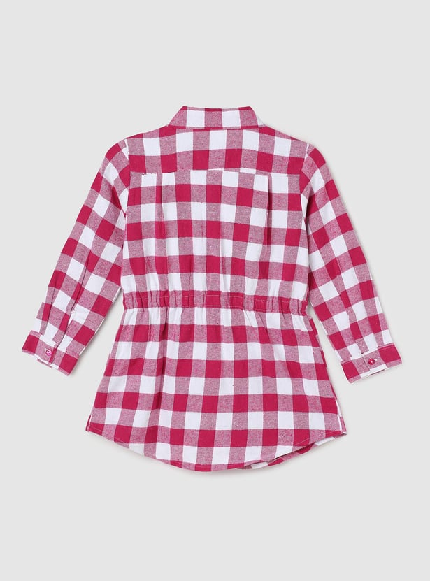 Girls Checked Shirt Dress