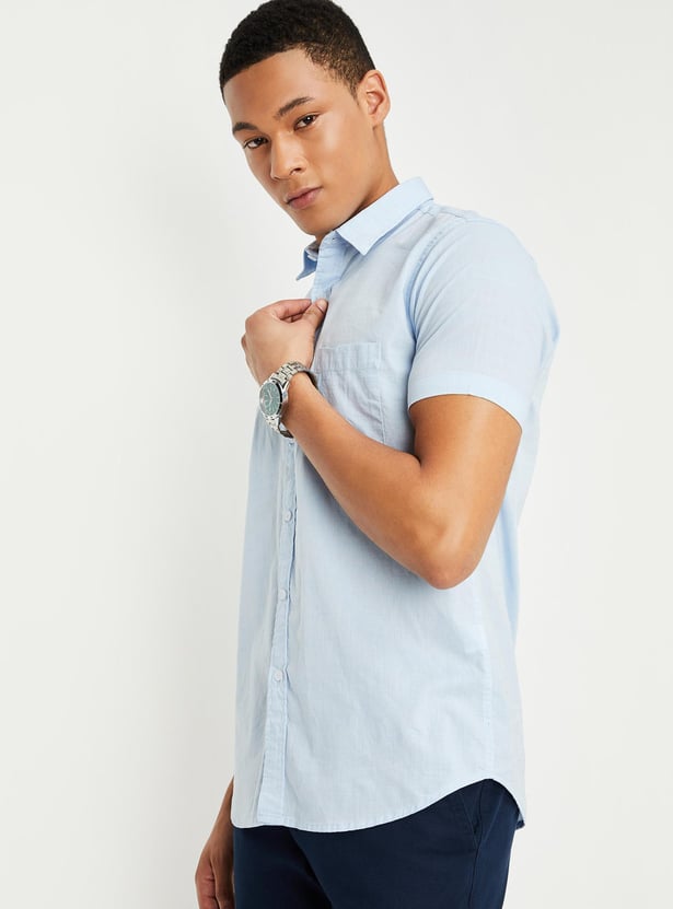 Men Slim Fit Smart Casual Shirt