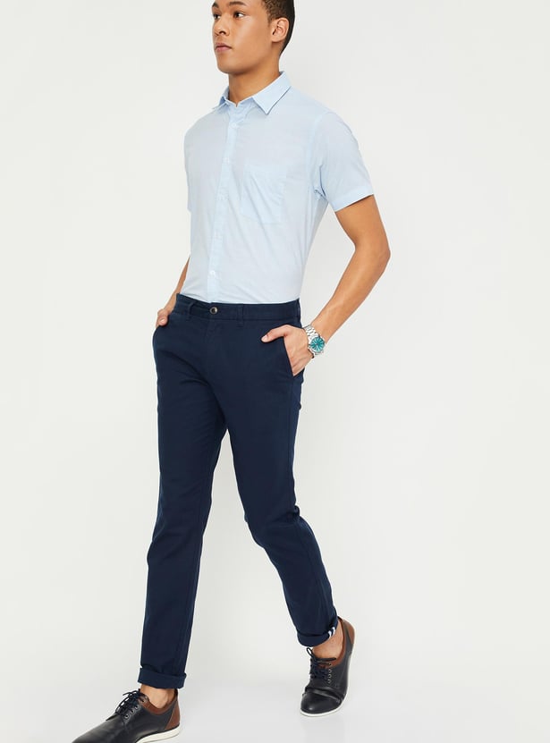 Men Slim Fit Smart Casual Shirt