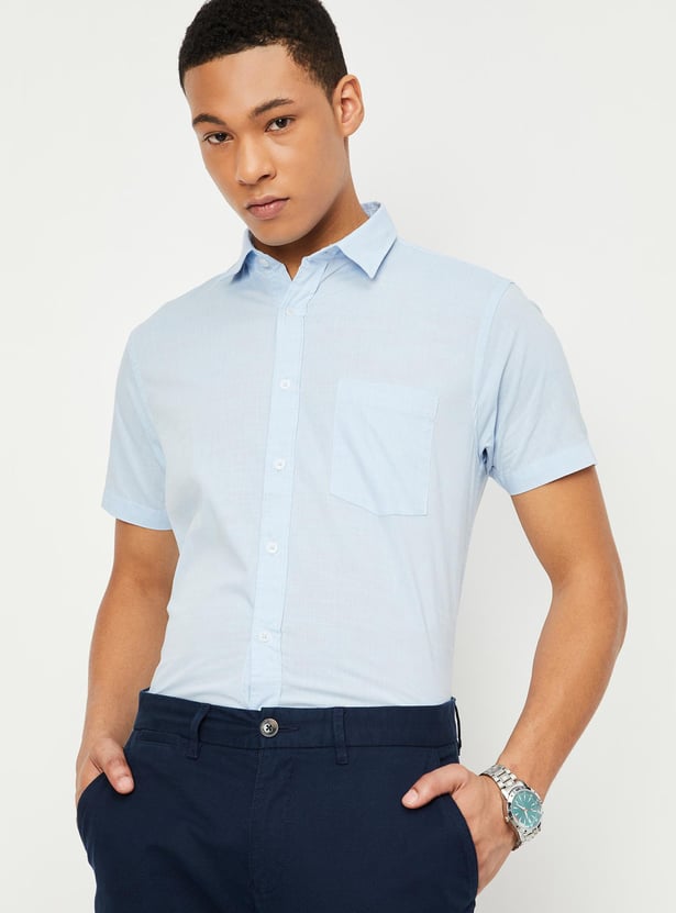 Men Slim Fit Smart Casual Shirt