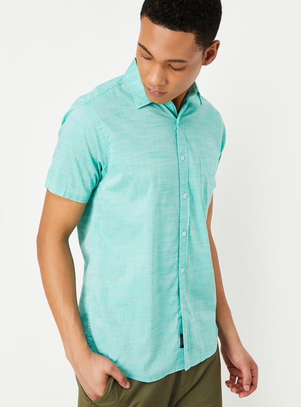 Buy Men Slim Fit Smart Casual Shirt Online at just R…