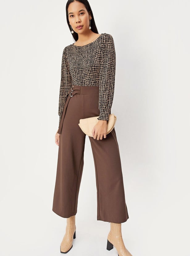 Women Printed Boat Neck Top