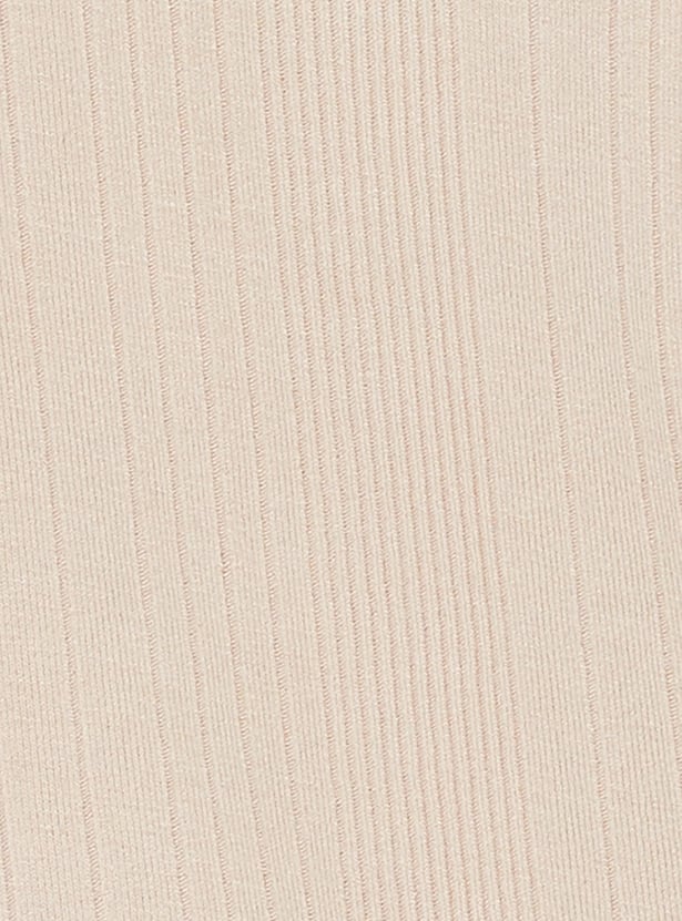 Women Ribbed High Neck T-shirt