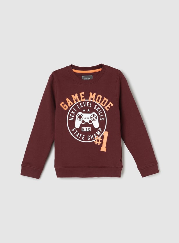 Boys Printed Crew Neck Sweatshirt