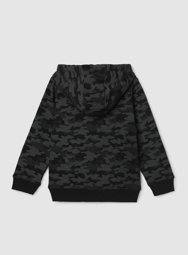 Boys Camouflage Printed Hooded Sweatshirt