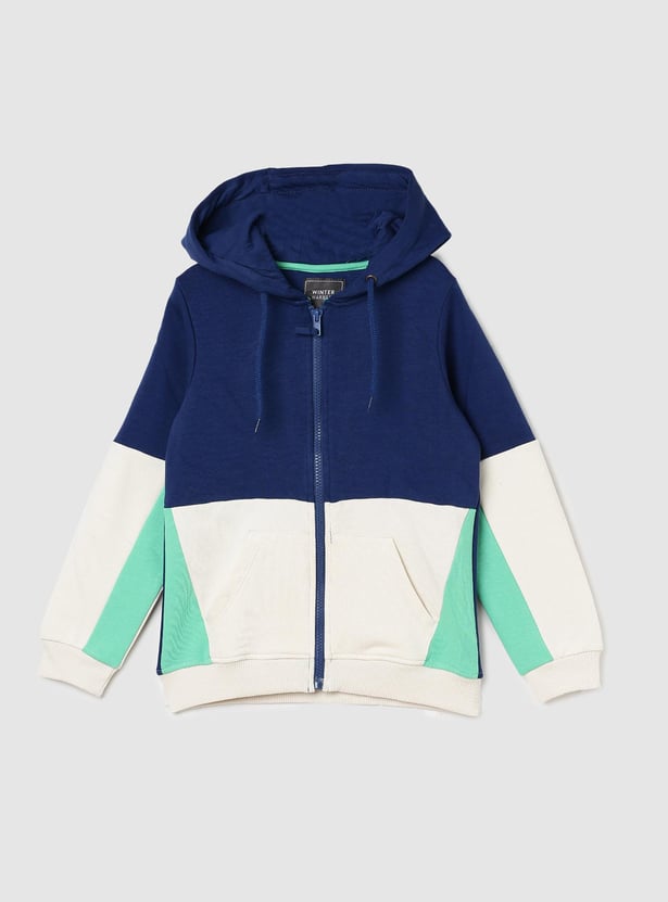 Boys Colourblocked Hooded Sweatshirt