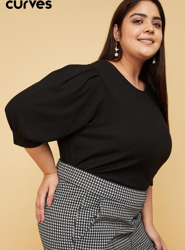 Women Rib Knit Tie-Up Back Top