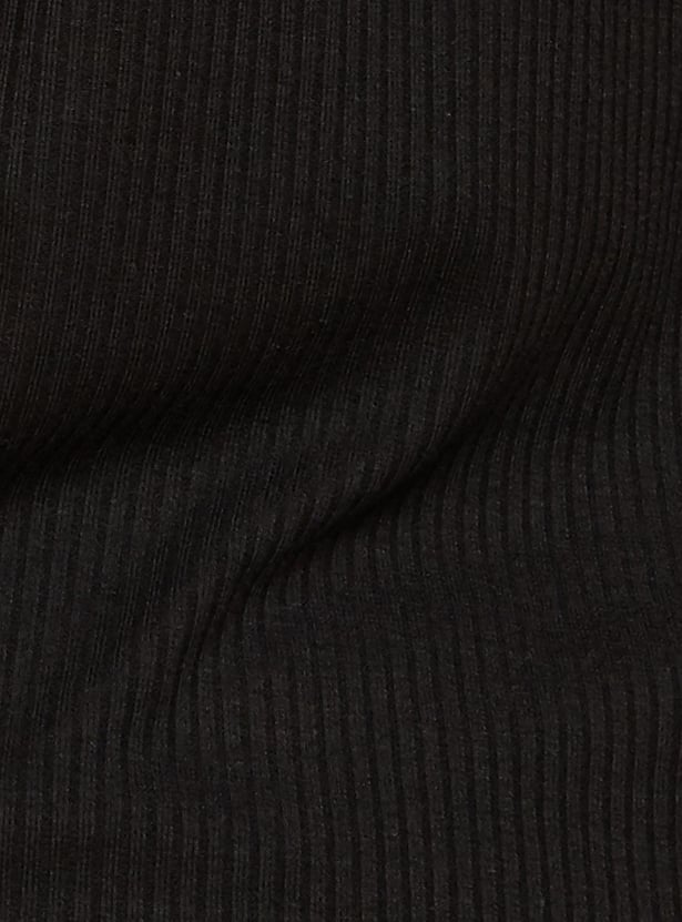 Women Rib Knit Tie-Up Back Top