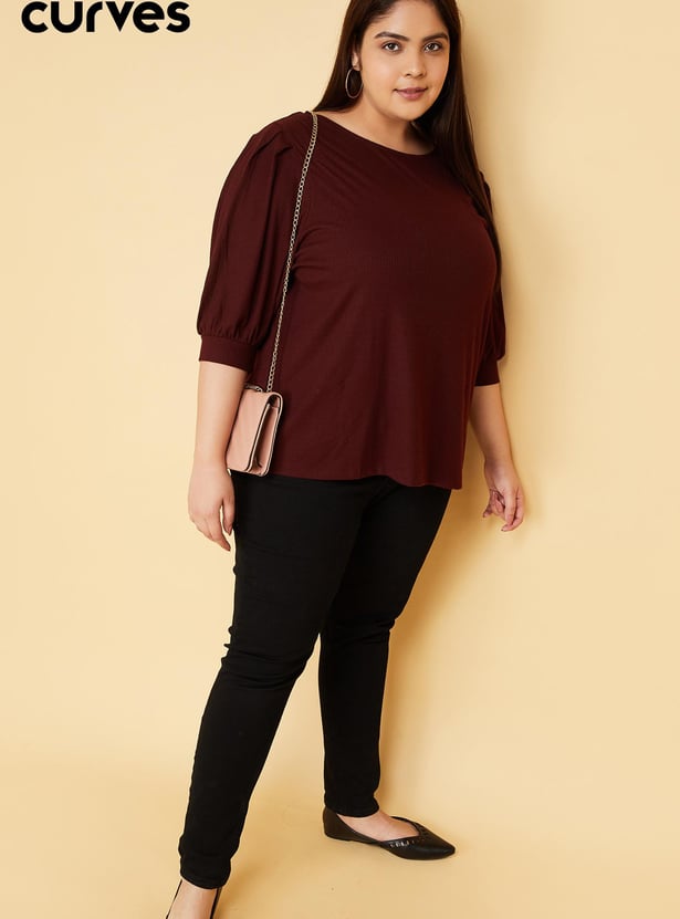 Women Rib Knit Tie-Up Back Top