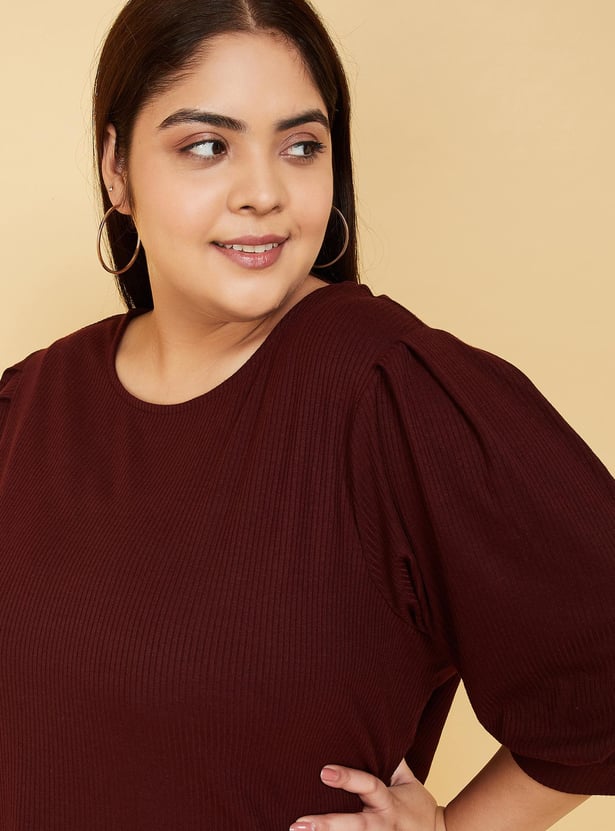 Women Rib Knit Tie-Up Back Top