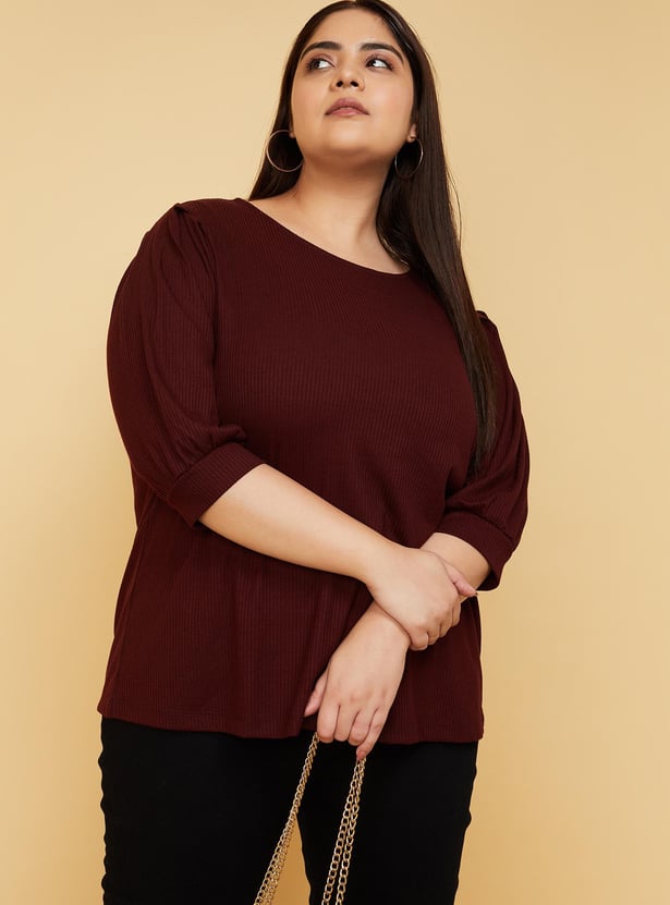 Women Rib Knit Tie-Up Back Top