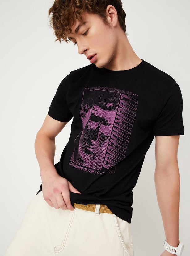 Men Slim Fit Graphic Printed T-shirt