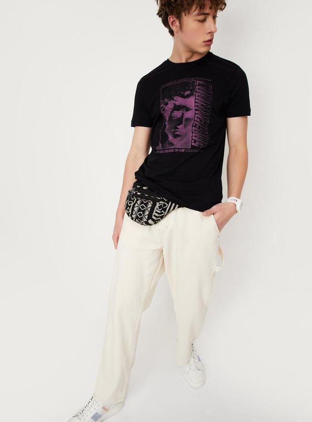 Men Slim Fit Graphic Printed T-shirt
