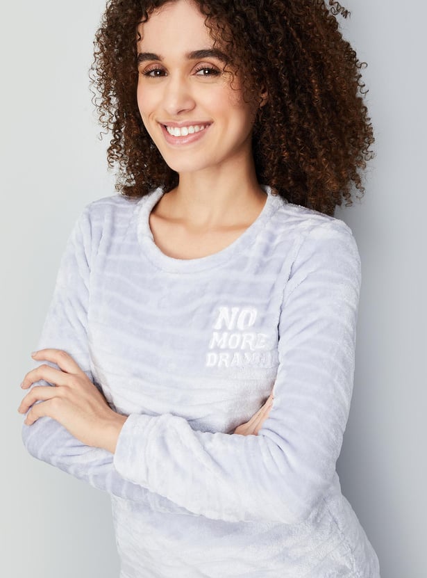 Women Terry Textured PJ Set