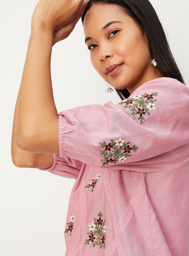 Women Floral Embroidered Top