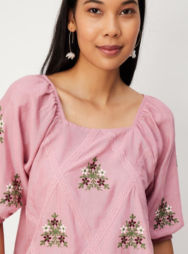 Women Floral Embroidered Top