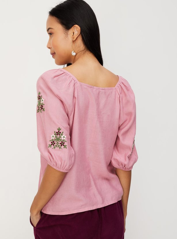 Women Floral Embroidered Top