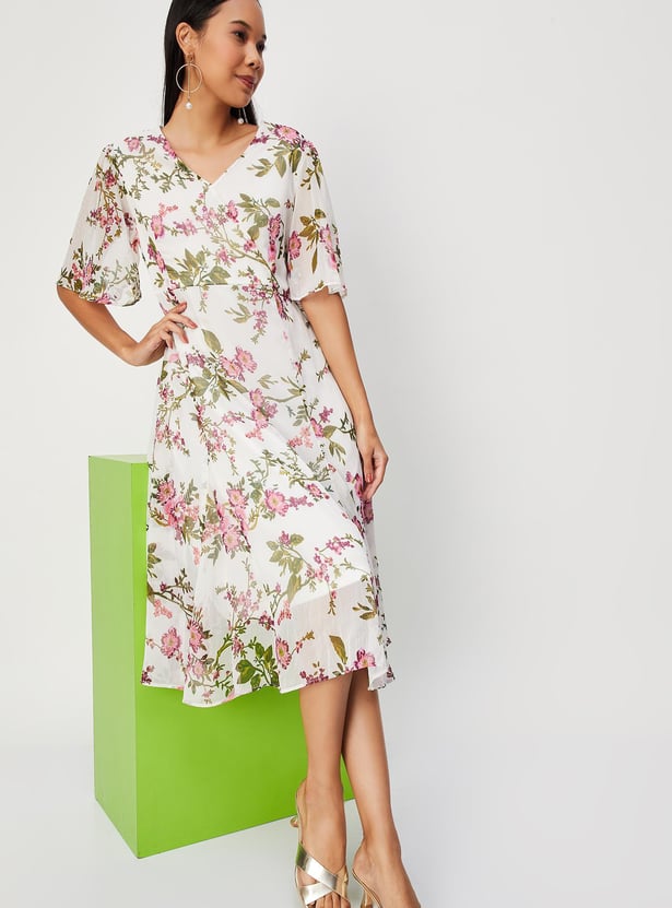 Women Floral Printed Midi Dress