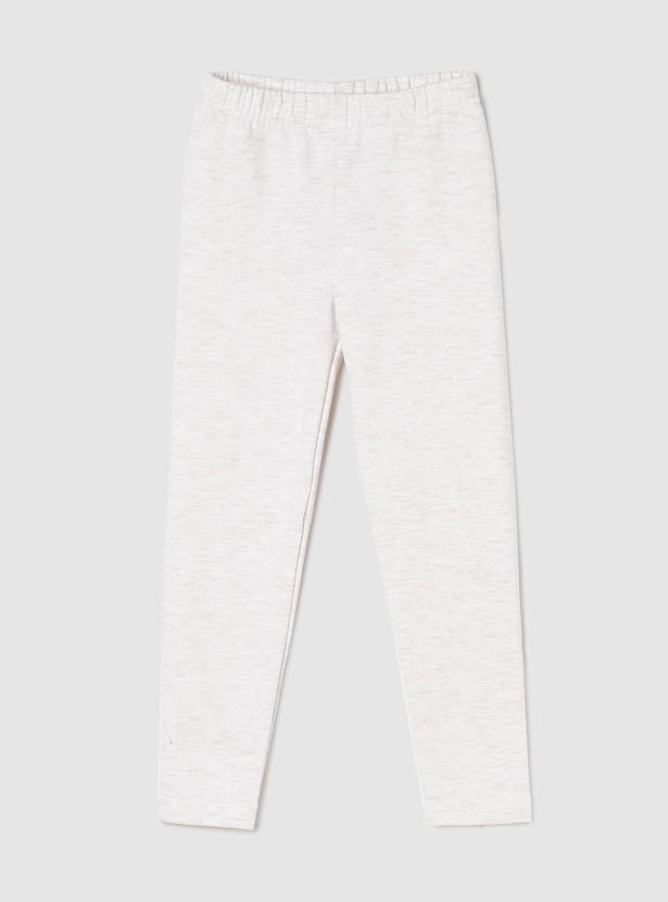 Girls Solid Full-Length Leggings