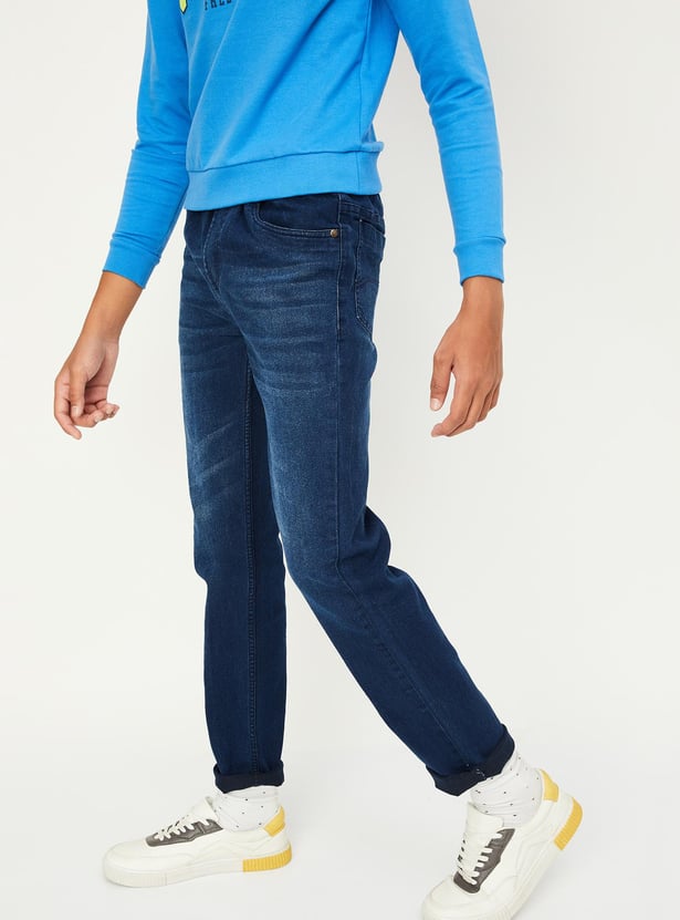 Boys Washed Elasticated Jeans